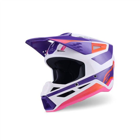 Alpinestars S-M3 Heat Helmet White/Purple/Pink Gloss