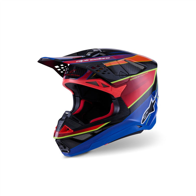 Load image into Gallery viewer, Alpinestars upertech -M10 Helmet Era Blue/Red/Yellow Fluoro Gloss
