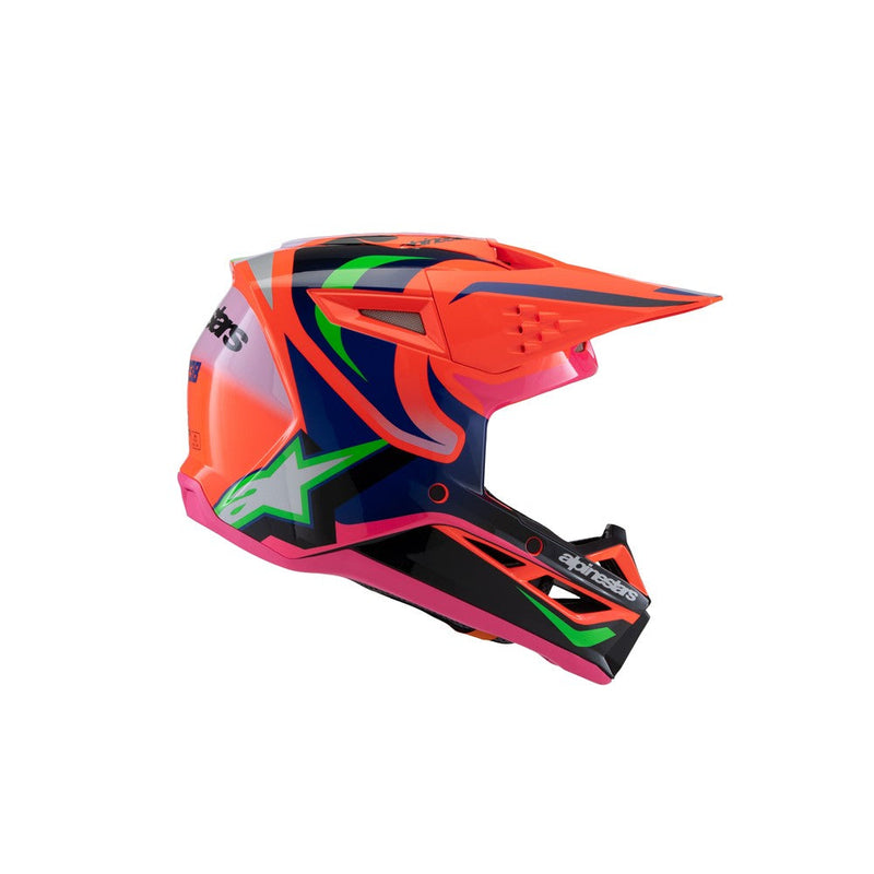 Load image into Gallery viewer, Alpinestars -M3 Youth Helmet Monster Orange Fluoro/Purple/Pink Fluoro Gloss
