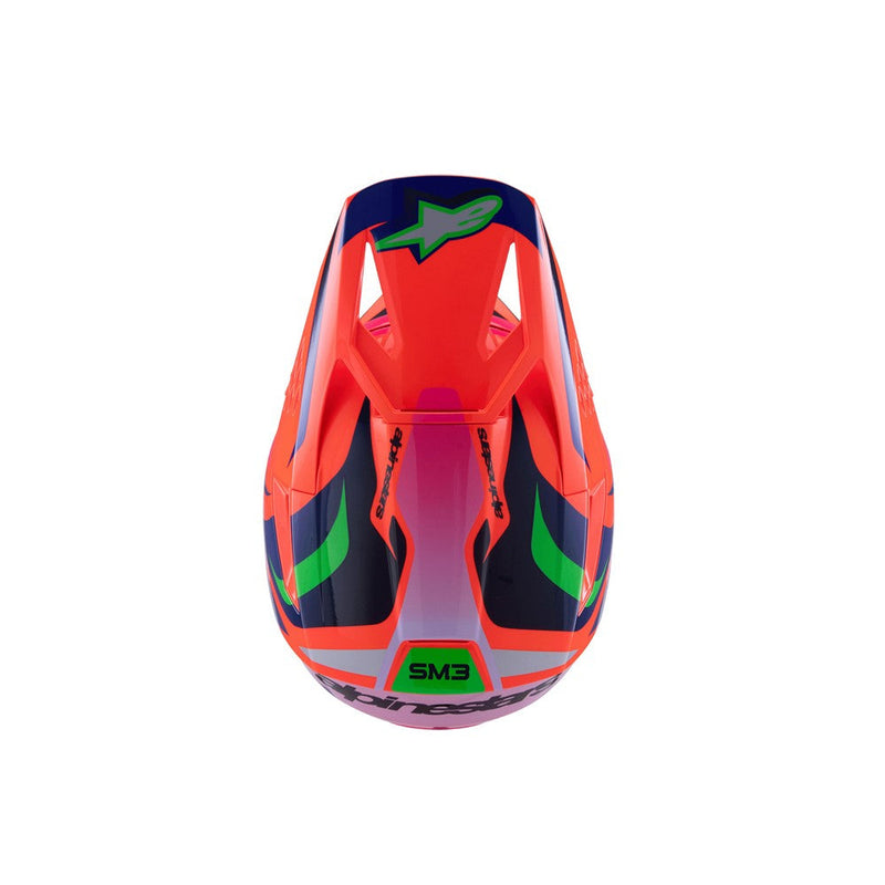 Load image into Gallery viewer, Alpinestars -M3 Youth Helmet Monster Orange Fluoro/Purple/Pink Fluoro Gloss
