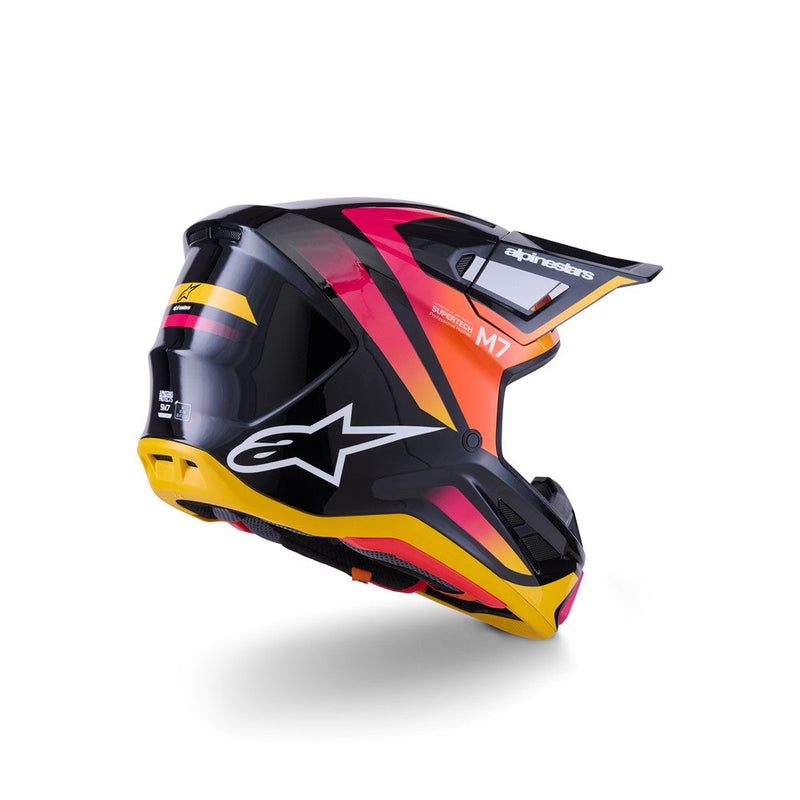 Load image into Gallery viewer, Alpinestars S-M7 Rise Helmet Black/Yellow Fluoro/Pink Gloss
