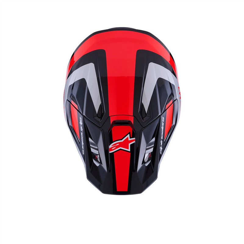 Load image into Gallery viewer, Alpinestars S-M7 Rise Helmet Black/Silver/Red Fluoro Gloss
