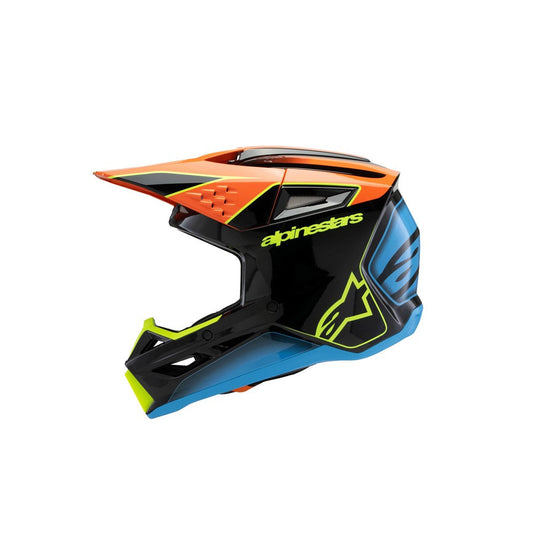 Alpinestars -M3 Youth Helmet Fray Black/Orange/Yellow Fluoro Gloss
