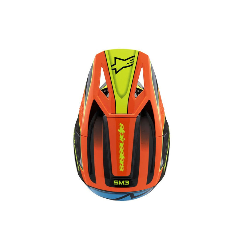 Load image into Gallery viewer, Alpinestars -M3 Youth Helmet Fray Black/Orange/Yellow Fluoro Gloss
