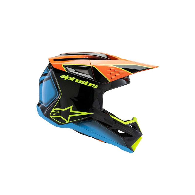 Load image into Gallery viewer, Alpinestars -M3 Youth Helmet Fray Black/Orange/Yellow Fluoro Gloss
