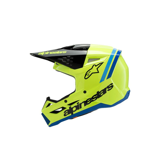 Alpinestars -M3 Youth Helmet Radium Yellow Fluoro/Black/Blue Gloss