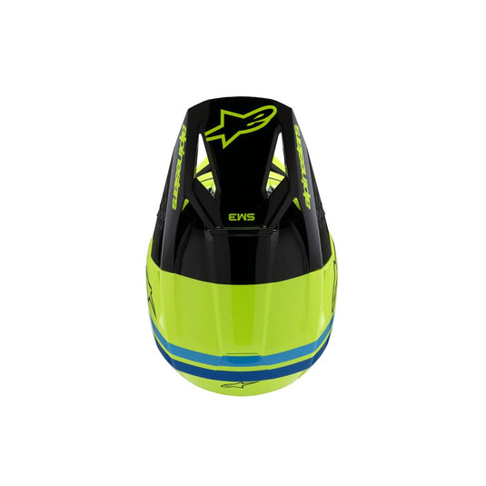 Alpinestars -M3 Youth Helmet Radium Yellow Fluoro/Black/Blue Gloss