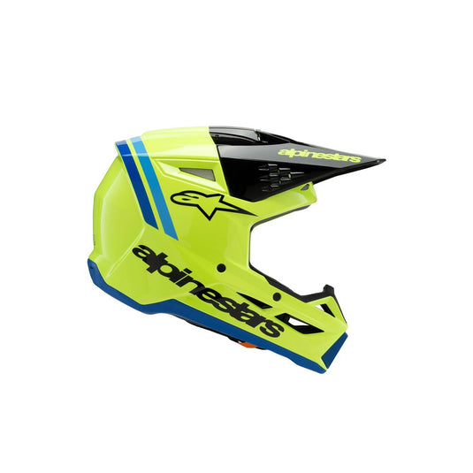 Alpinestars -M3 Youth Helmet Radium Yellow Fluoro/Black/Blue Gloss