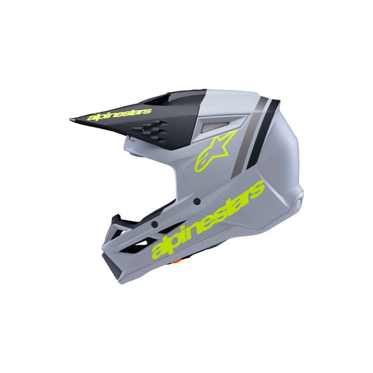 Alpinestars -M3 Youth Helmet Radium Gray/Black/Yellow Fluoro Matte
