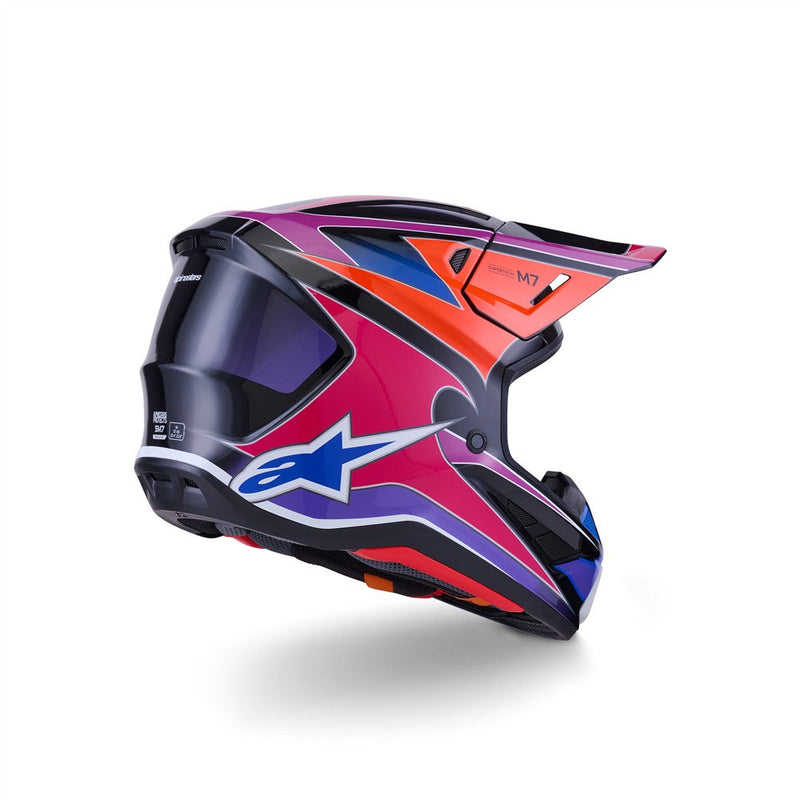 Load image into Gallery viewer, Alpinestars S-M7 Fuse Helmet Blue/Purple/Pink Gloss
