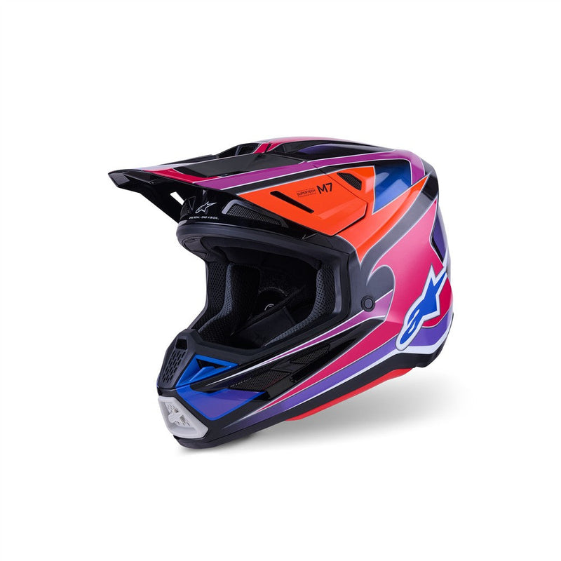 Load image into Gallery viewer, Alpinestars S-M7 Fuse Helmet Blue/Purple/Pink Gloss
