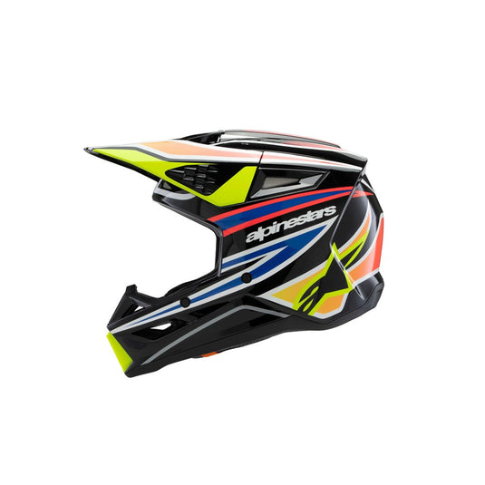 Alpinestars -M3 Youth Helmet Wurx Black/Yellow Fluoro/Blue/Red Gloss