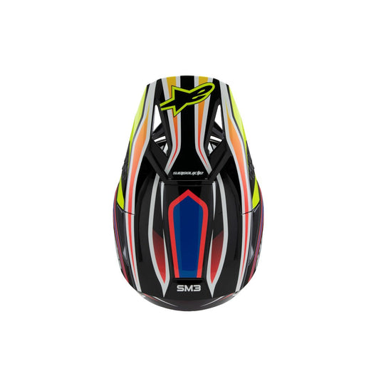 Alpinestars -M3 Youth Helmet Wurx Black/Yellow Fluoro/Blue/Red Gloss