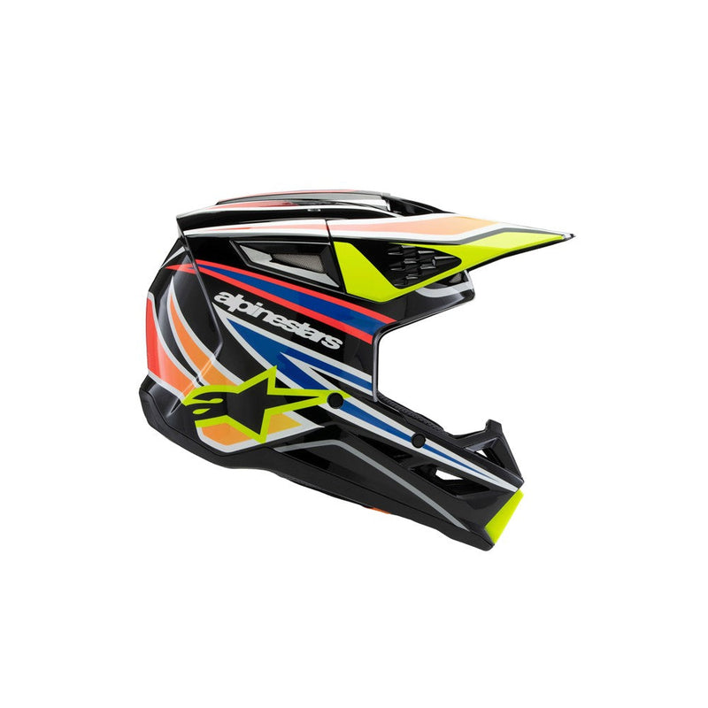Load image into Gallery viewer, Alpinestars -M3 Youth Helmet Wurx Black/Yellow Fluoro/Blue/Red Gloss
