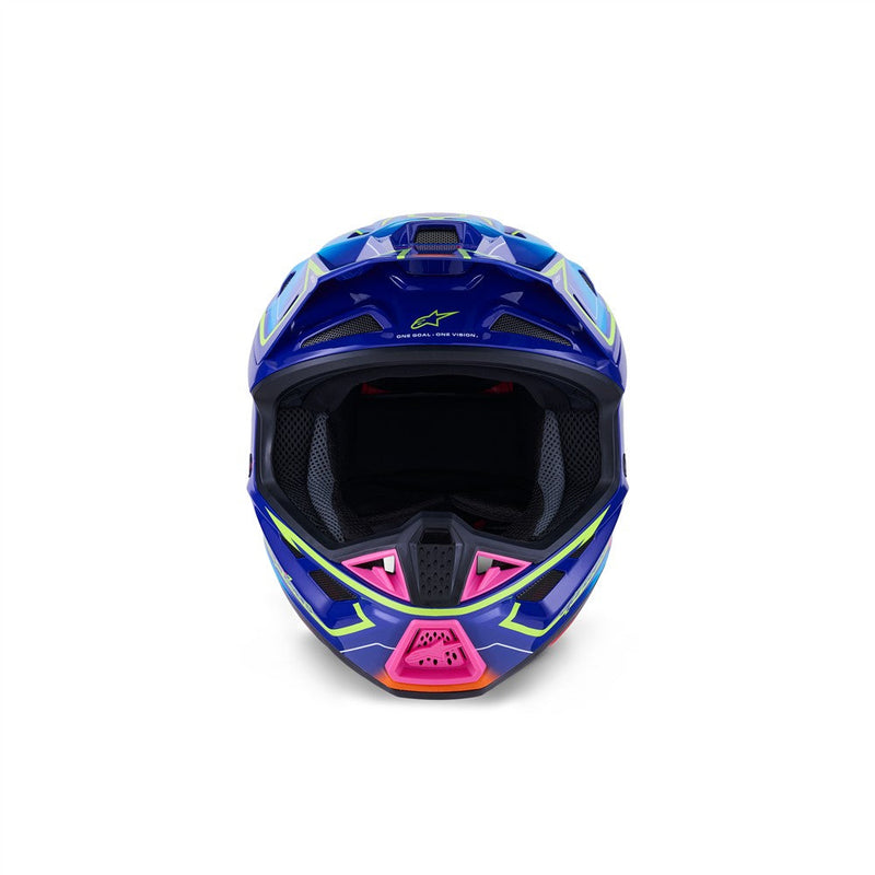 Load image into Gallery viewer, Alpinestars S-M7 Cast Helmet Blue/Pink/Yellow Fluoro Gloss
