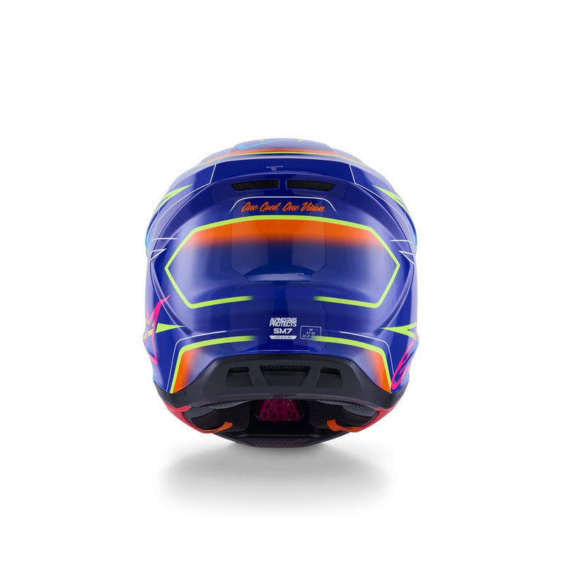 Load image into Gallery viewer, Alpinestars S-M7 Cast Helmet Blue/Pink/Yellow Fluoro Gloss
