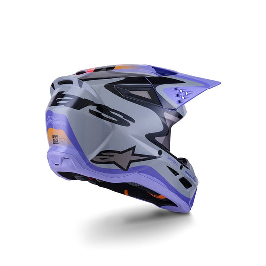 Alpinestars S-M3 Jettson Helmet Gray/Purple/Black Gloss