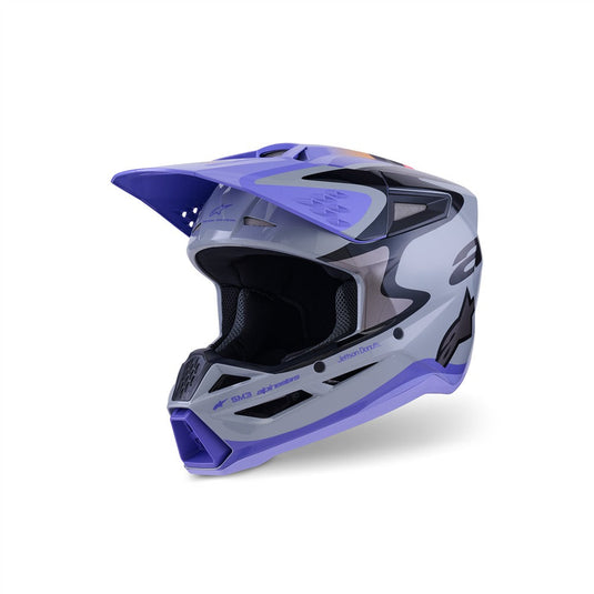 Alpinestars S-M3 Jettson Helmet Gray/Purple/Black Gloss