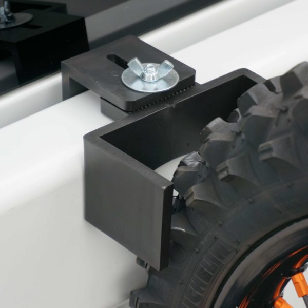 Load image into Gallery viewer, TIRE WEDGE WHEEL GUIDE HOLDER - MOTOR/MOUNTAIN BIKE DESIGNED TO STOP FRONT TIRE SLIDING IN TRANSPORT
