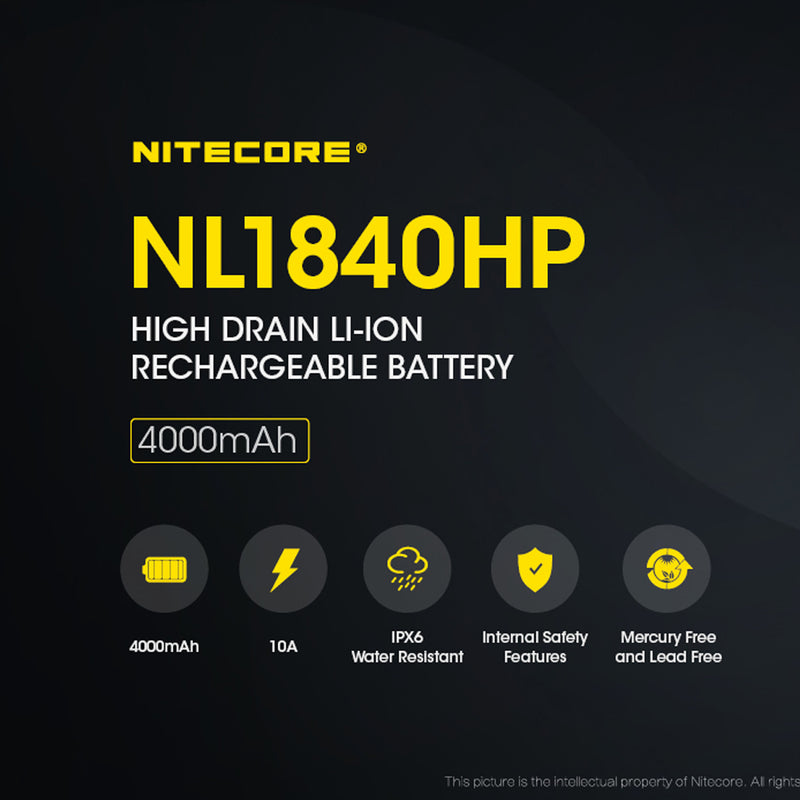 Load image into Gallery viewer, NITECORE 18650 RECHARGEABLE BATTERY 3.6V 10A 4000MAH
