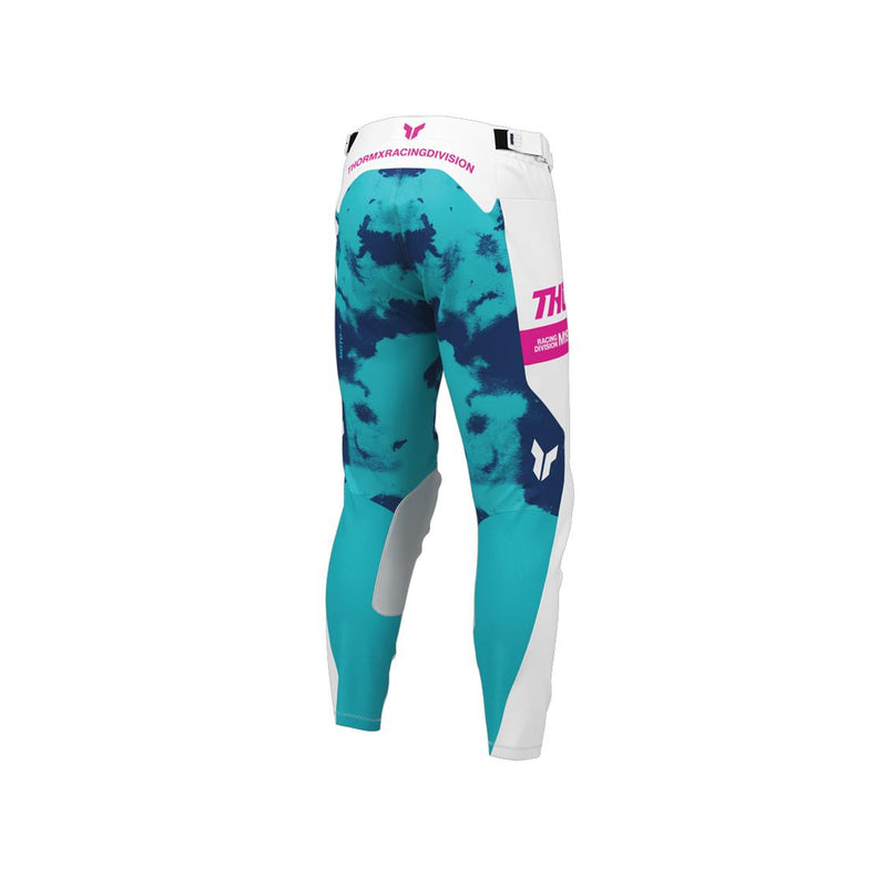 Load image into Gallery viewer, THOR MX PANT YOUTH LAUNCHMODE BLEACH WHIT/AQA
