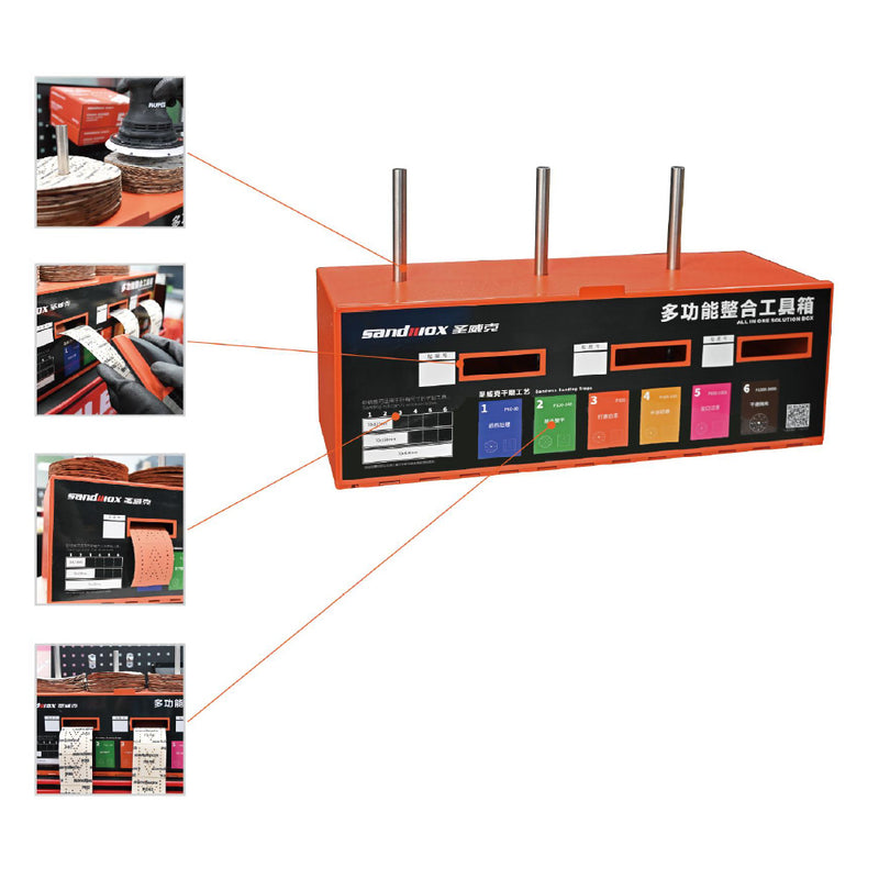 Load image into Gallery viewer, SANDWOX ALL IN ONE SOLUTION BOX FOR SANDING DISCS AND ROLLS
