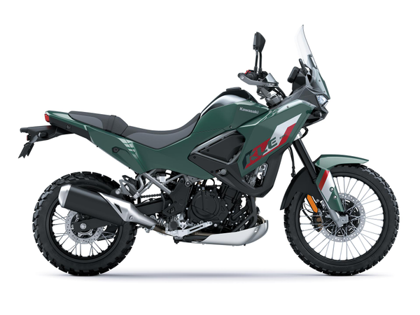 Load image into Gallery viewer, Green 2026 Kawasaki KLE500 SE (LAMS) motorcycle on a white background
