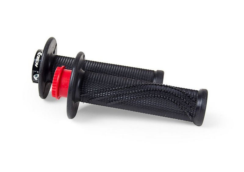 Load image into Gallery viewer, HANDLEBAR GRIPS RTECH R20 LOCK ON BLACK UNIVERSAL
