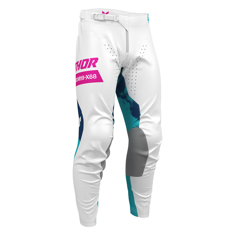 Load image into Gallery viewer, THOR MX PANT LAUNCHMODE FUTURA WHITE/AQUA
