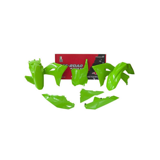 PLASTICS KIT RTECH 6 PIECE GREEN WITH FORK PROTECTORS KAWASAKI KX250F KX450F