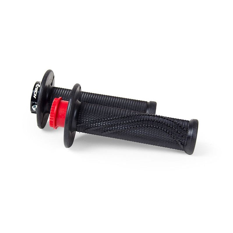 Load image into Gallery viewer, HANDLEBAR GRIPS RTECH R20 LOCK ON BLACK UNIVERSAL
