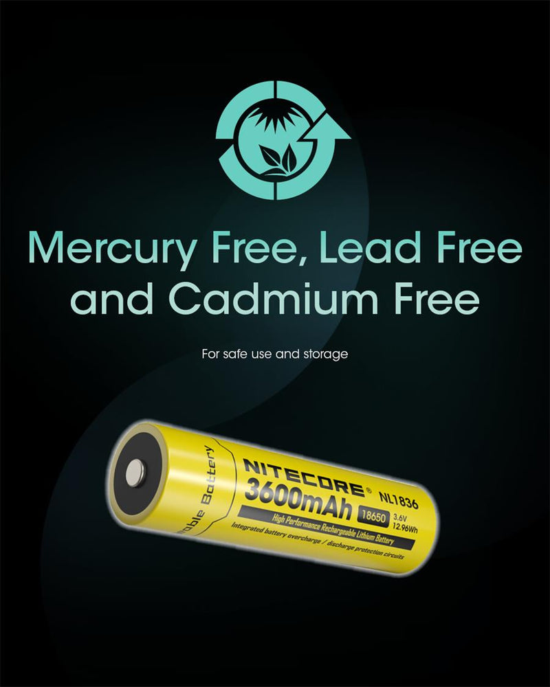 Load image into Gallery viewer, NITECORE LI-ION RECHARGEABLE 18650 BATTERY 3600MAH 3.6V
