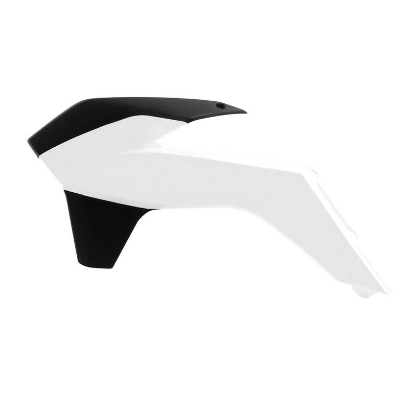 Load image into Gallery viewer, RADIATOR SHROUDS RTECH WHITE BLACK KTM EXC SX EXCF SXF XC XCF XCW XCFW
