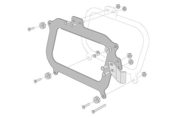 Load image into Gallery viewer, SIDE CARRIER ADAPTER KIT SW MOTECH FOR TRAX ATTACHABLE TO GIVI SIDE CARRIERS
