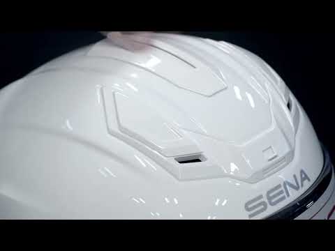 Load and play video in Gallery viewer, Sena Phantom Smart Helmet with Mesh Comms - Gloss White

