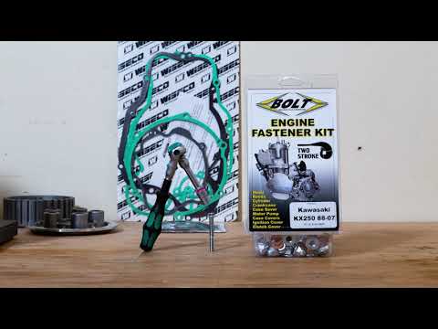 Load and play video in Gallery viewer, Bolt Engine Fastener Kit KTM/Husqvarna 250/300 '03-'16 (2-Stroke)
