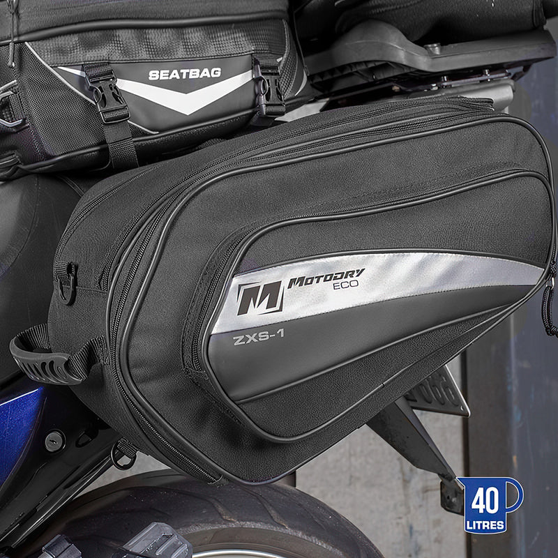 Load image into Gallery viewer, ZXS-1 Expandable Saddle Bags Motodry - on bike

